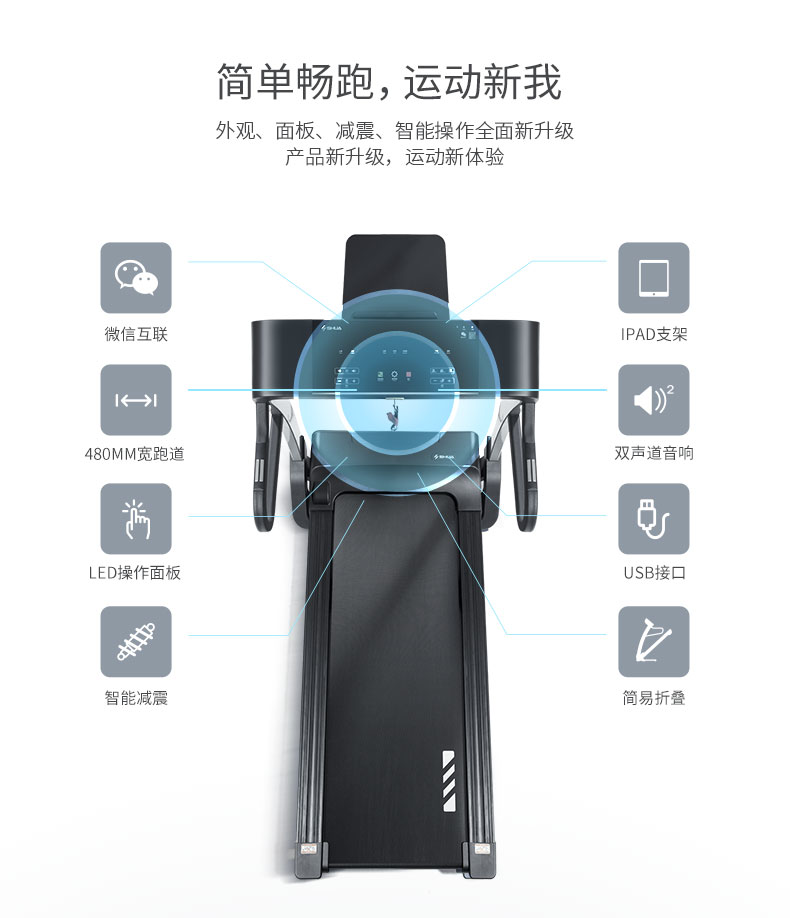 SHUA舒华智能跑步机家用款静音电动折叠健身器材 SH-T5500 A5 CF(图2)