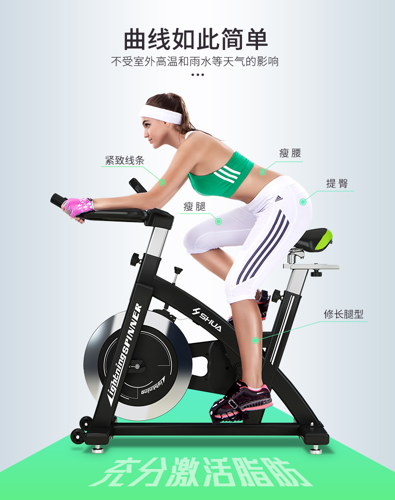 舒华SHUA动感单车家用室内静音健身车单车自行车健身器材SHB3656S(图4)