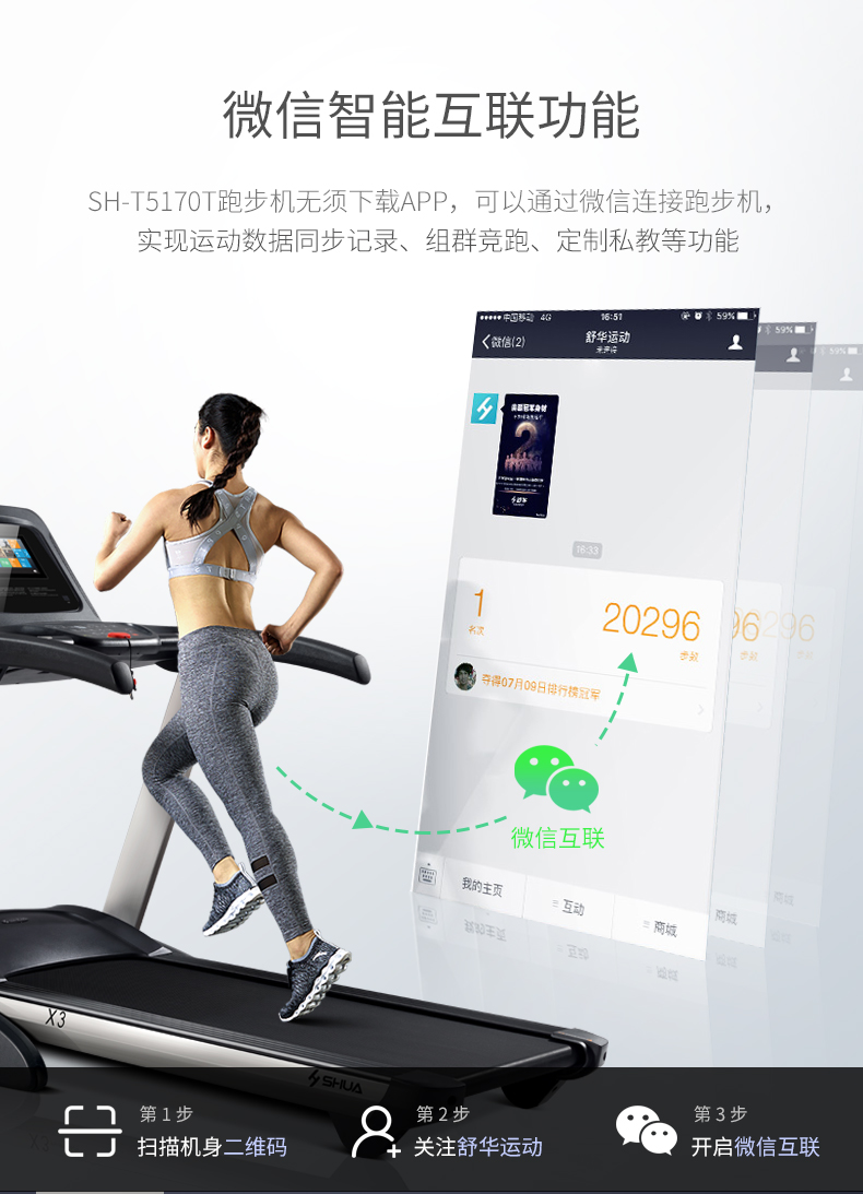 舒华X3健身房专用大型走步机家用款超静音运动可折叠减震跑步机(图13)