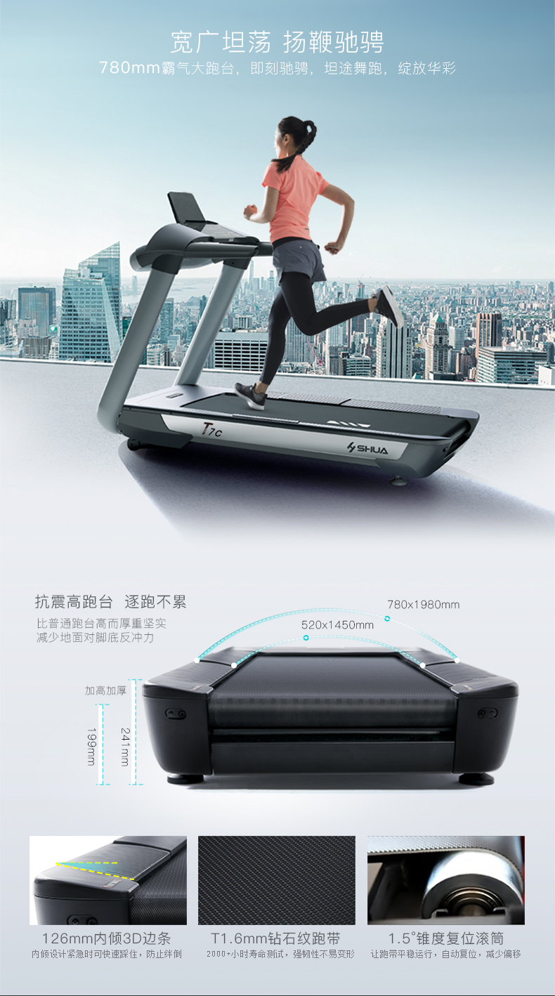 舒华高端大型家用款多功能跑步机静音健身房专用减震走步机T7C(图9)