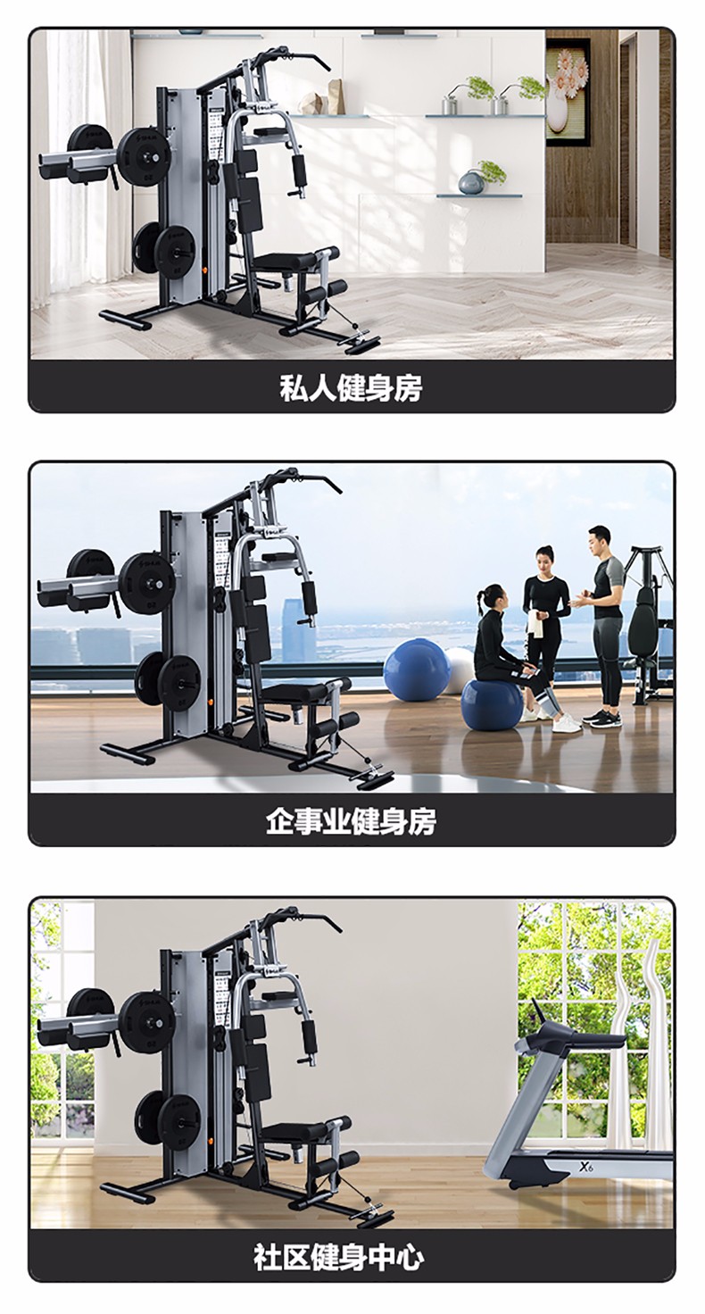 舒华 综合训练器多功能力量器械家用健身器材健身房组合机 黑色(图7)