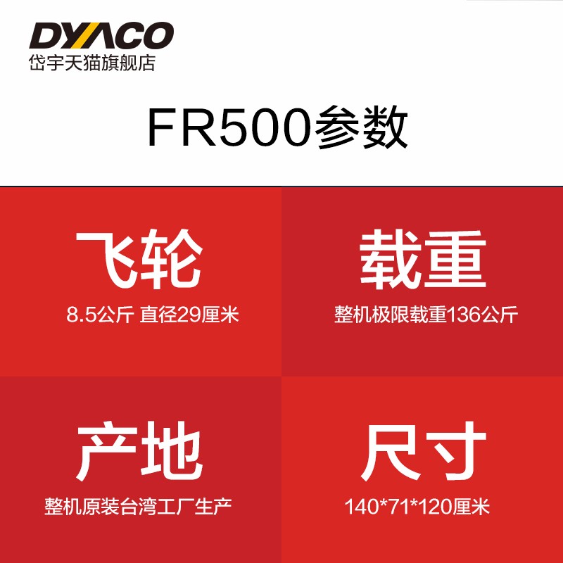 DYACO岱宇FR500进口磁控静音健身车家用室内卧式健身脚踏车