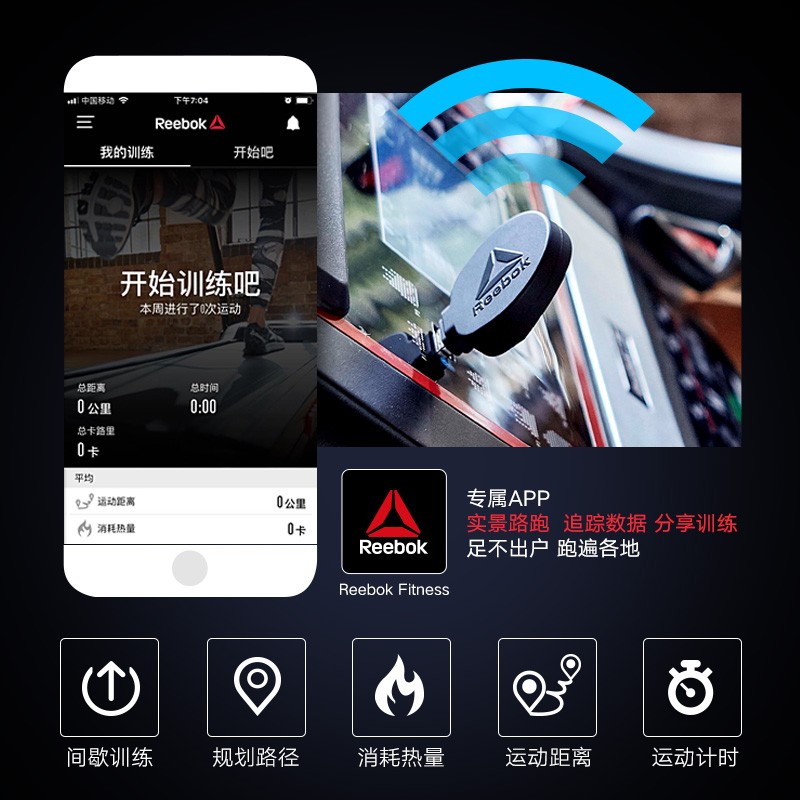 Reebok/锐步ZJET430跑步机超静音可折叠减震电动健身器材