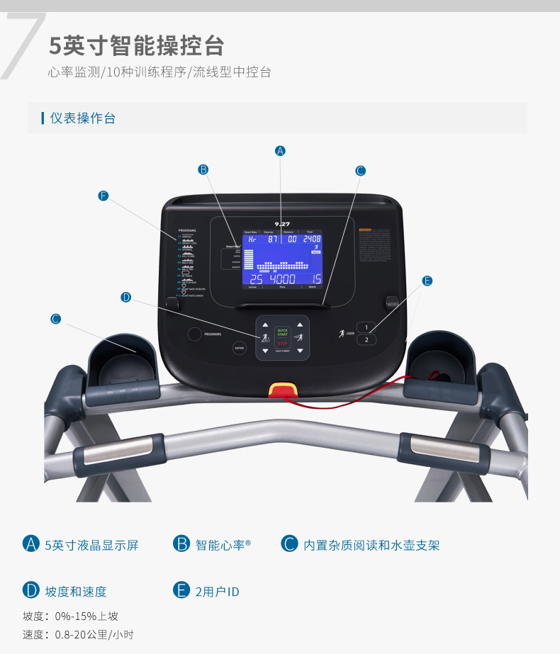 Precor必确TRM9.27跑步机静音健身器材多功能家用主图(图12)