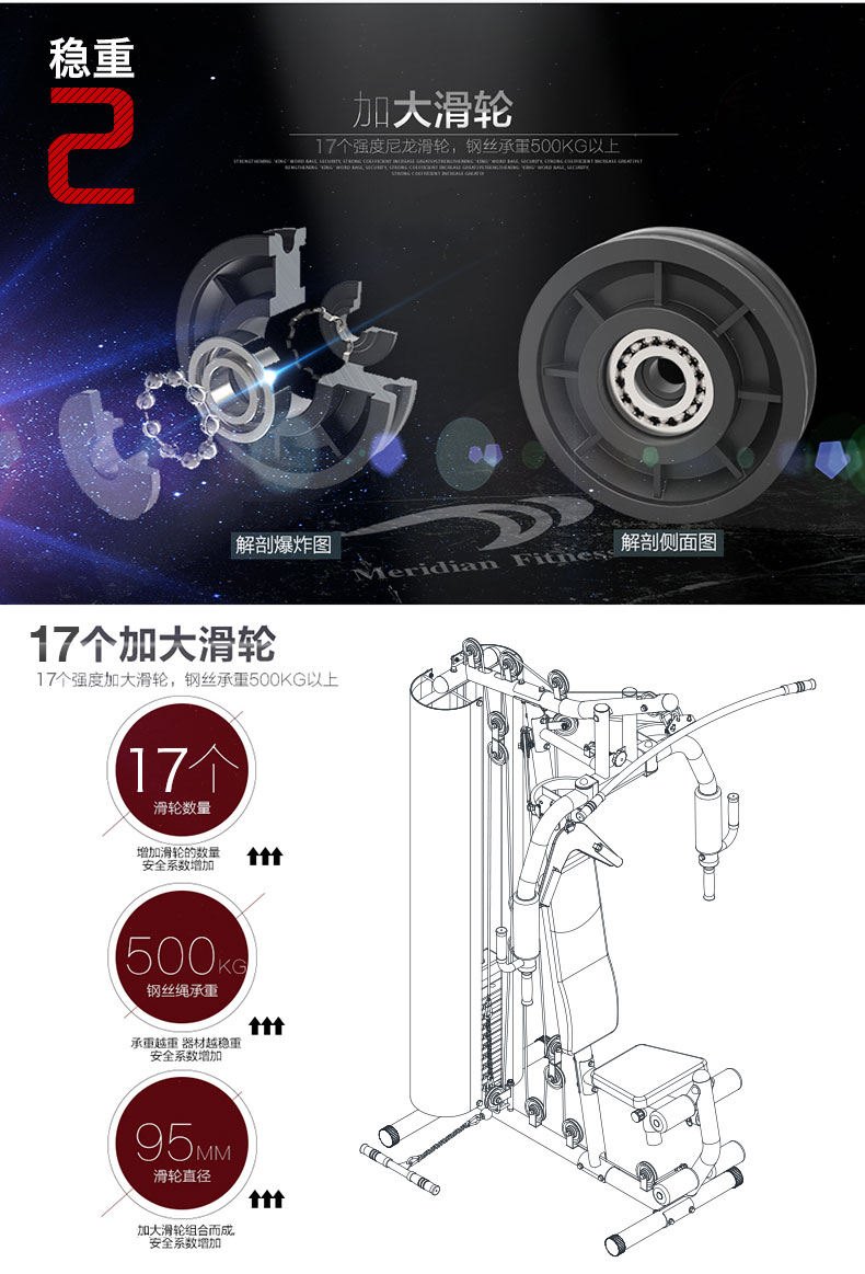 美国捷瑞特（JOROTO）综合训练器 多功能健身器材 单人站力量训练器械G115(图5)