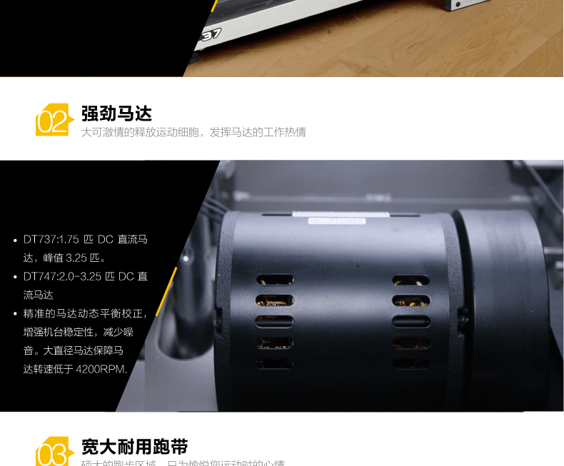 岱宇DYACO家用款电动静音跑步机DT747多功能折叠式双重避震走步机(图8)