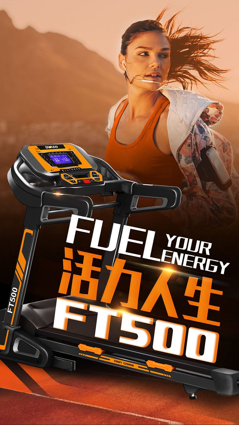 岱宇FT500家用款电动跑步机健身房多功能静音走步机可折叠(图2)