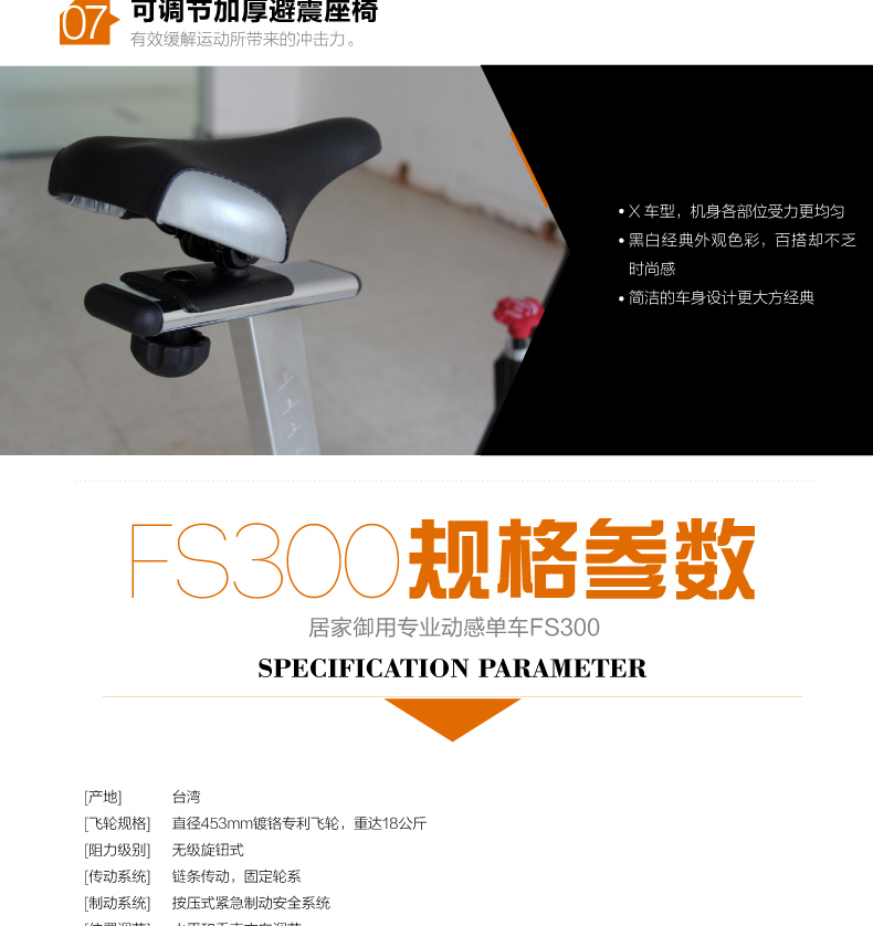 DYACO岱宇FS300进口家用款静音动感单车骑行车自行车室内健身器材(图10)