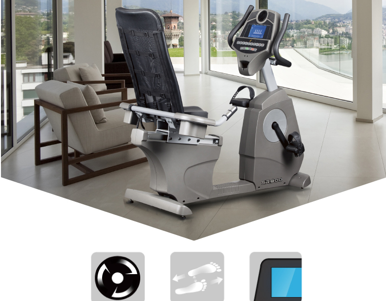 DYACO岱宇SR800进口商用有氧磁控卧式健身车健身房静音单车脚踏车(图5)