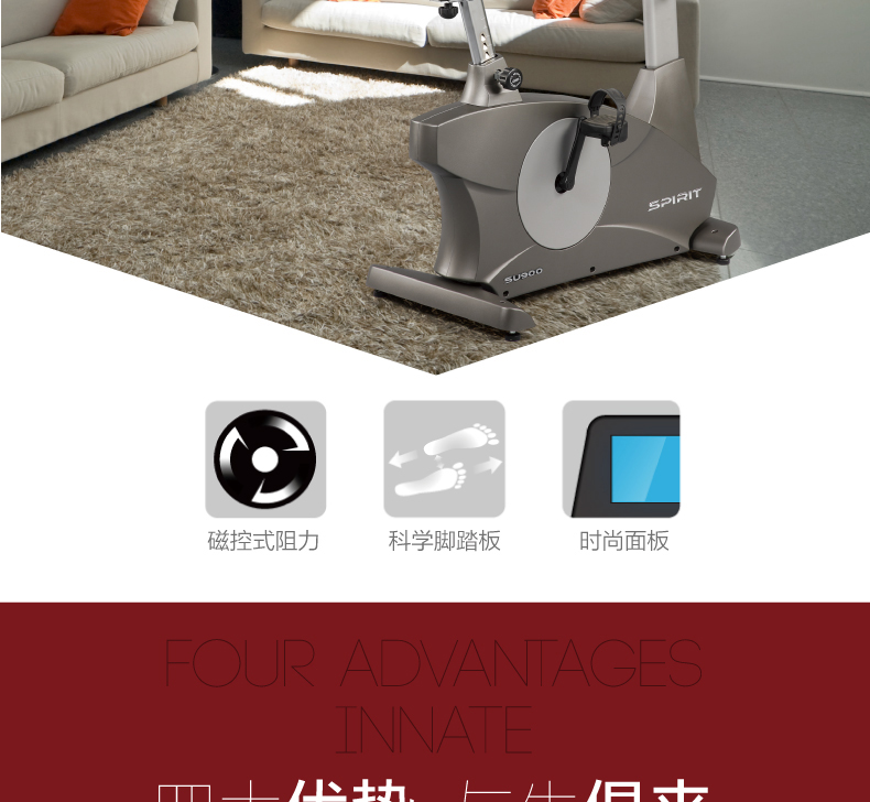 DYACO岱宇SU900进口有氧磁控静音立式健身车健身房室内单车自发电(图4)