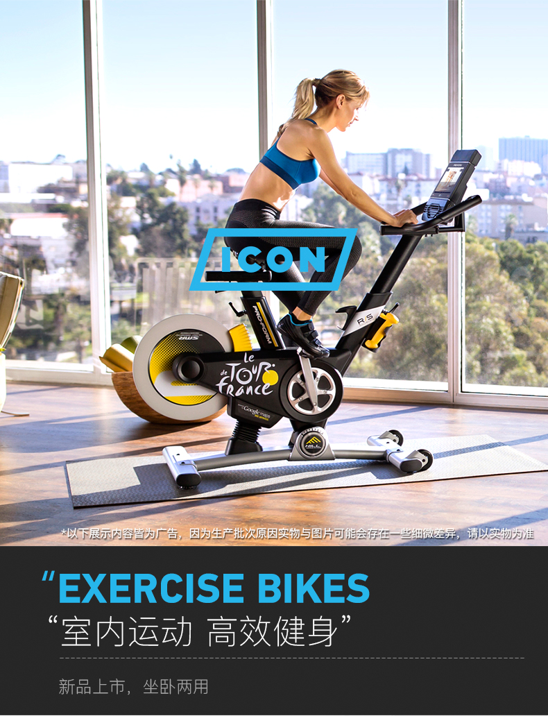 美国icon爱康动感单车百乐福静音家用室内自行车磁控健身车X-Bike(图3)