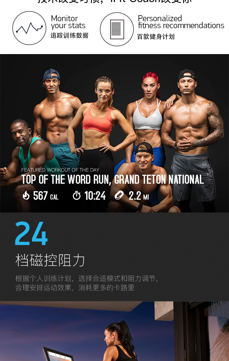 美国ICON爱康豪华家用燃脂健身动感单车室内静音磁控轻商用款S22i(图7)