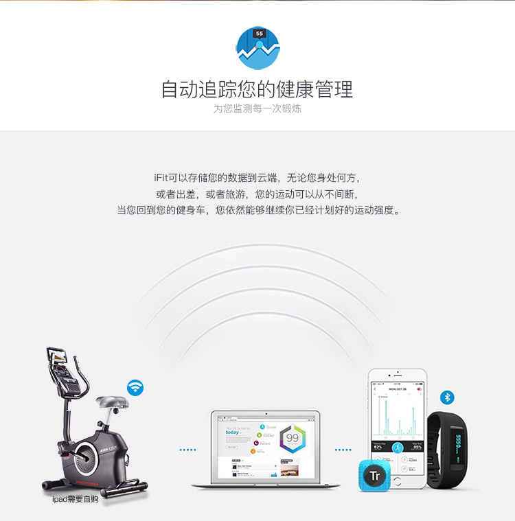  美国ICON爱康家用智能健身车电磁控动感单车室内健身器材74016(图6)
