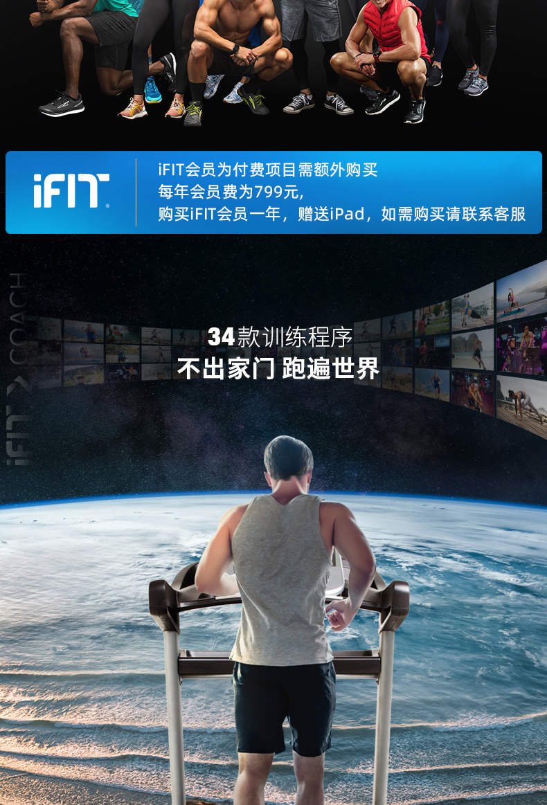 美国icon爱康家用彩屏智能跑步机静音可折叠室内健身房专用C1650(图10)