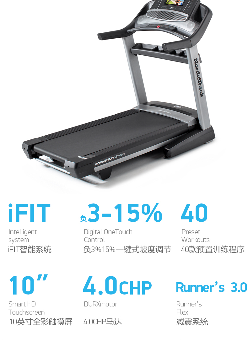 美国icon爱康家用健身可折叠减震静音跑步机室内减肥运动器械2450(图5)