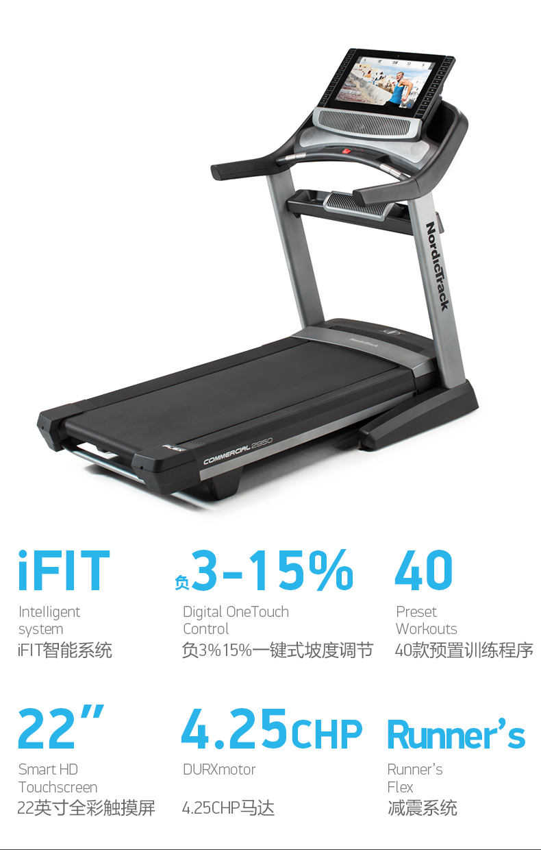 美国icon爱康家用静音减震大型商用跑步机室内运动折叠燃脂机2950(图4)