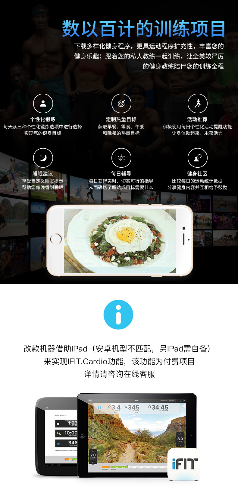美国icon爱康家用智能多功能跑步机室内折叠运动健身器材105CST(图17)