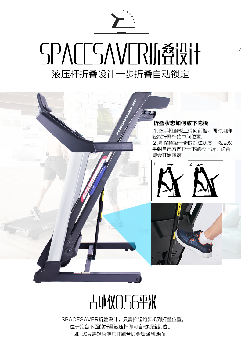 美国icon爱康跑步机家用款小型折叠静音室内电动坡度健身器材300i(图9)