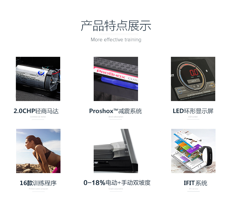 美国icon爱康跑步机家用款小型折叠静音室内电动坡度健身器材300i(图4)