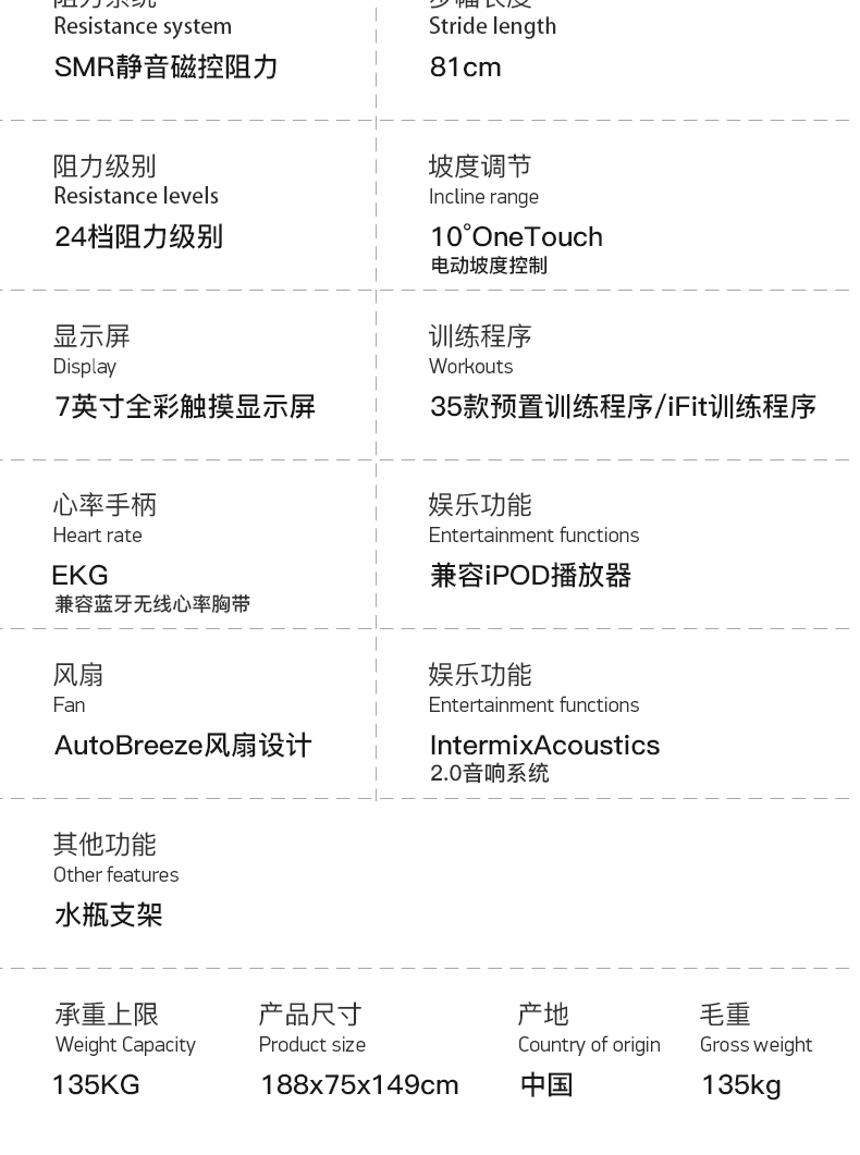 美国icon爱康家用减震静音椭圆机室内健身房商用太空漫步机FS7i(图11)