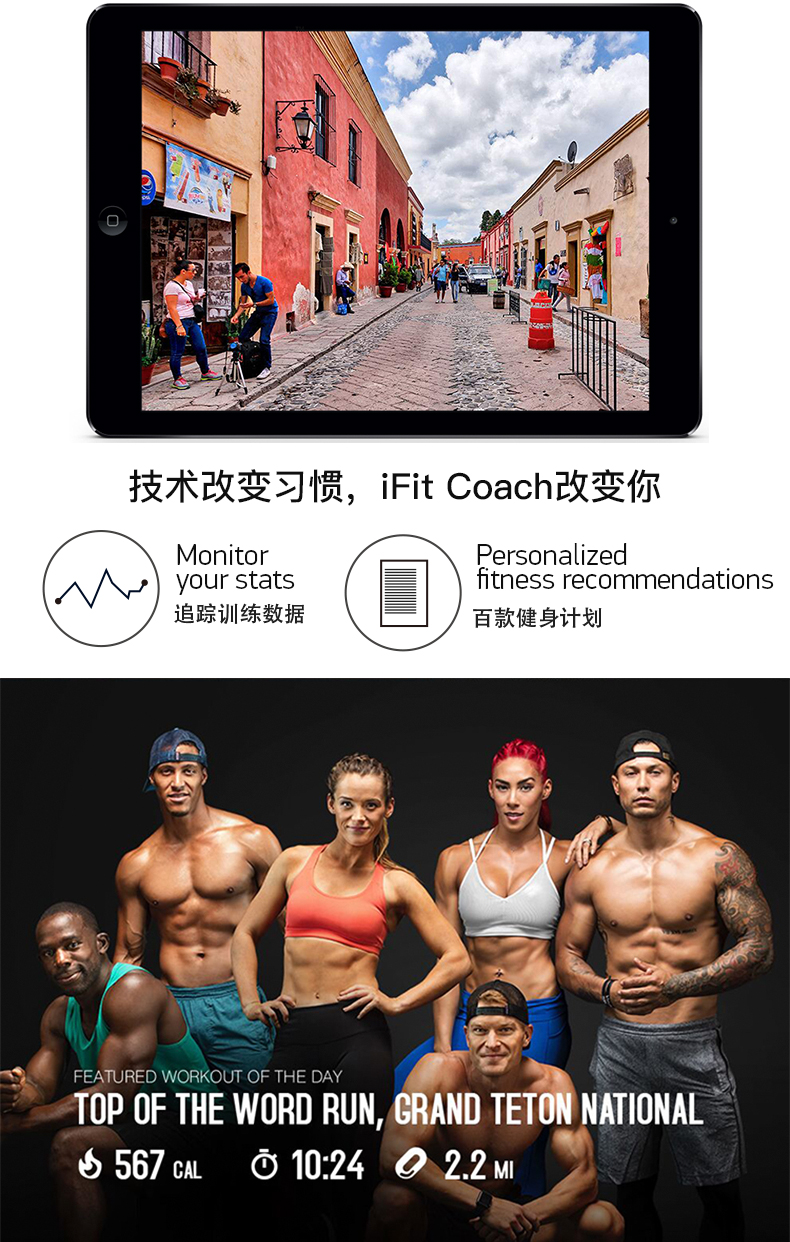 美国icon爱康家用全彩屏静音椭圆机室内磁控健身太空漫步机C14.9(图6)