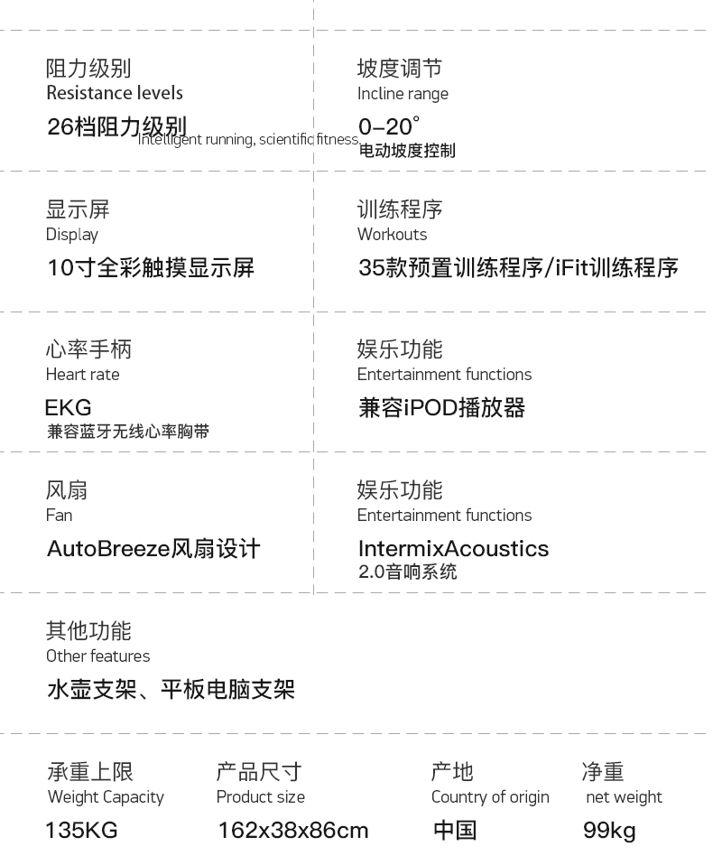 美国icon爱康家用全彩屏静音椭圆机室内磁控健身太空漫步机C14.9(图15)