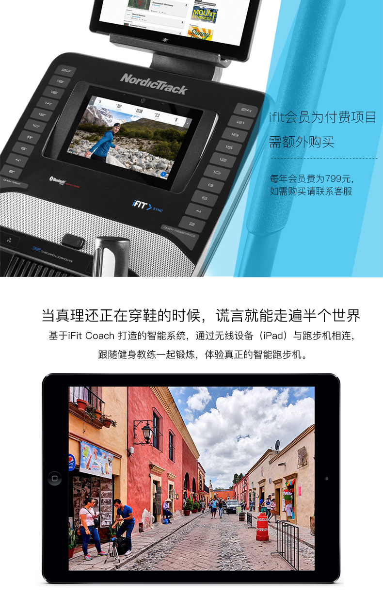 美国icon爱康椭圆机诺迪克轻商用健身静音磁控全彩触屏调节C12.9(图6)