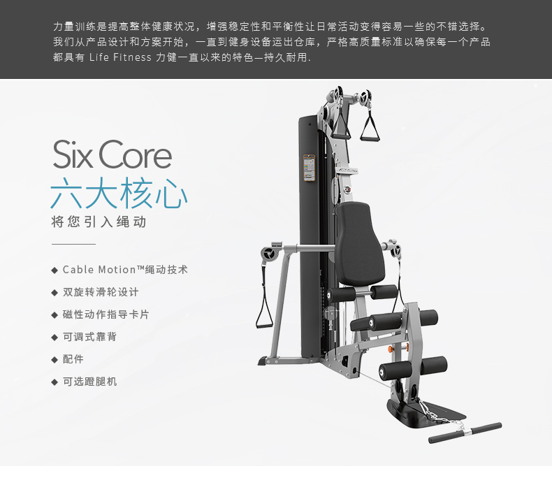 LifeFitness-力健绳动力量训练器综合型家用健身器材 G3 G3+脚蹬(图2)