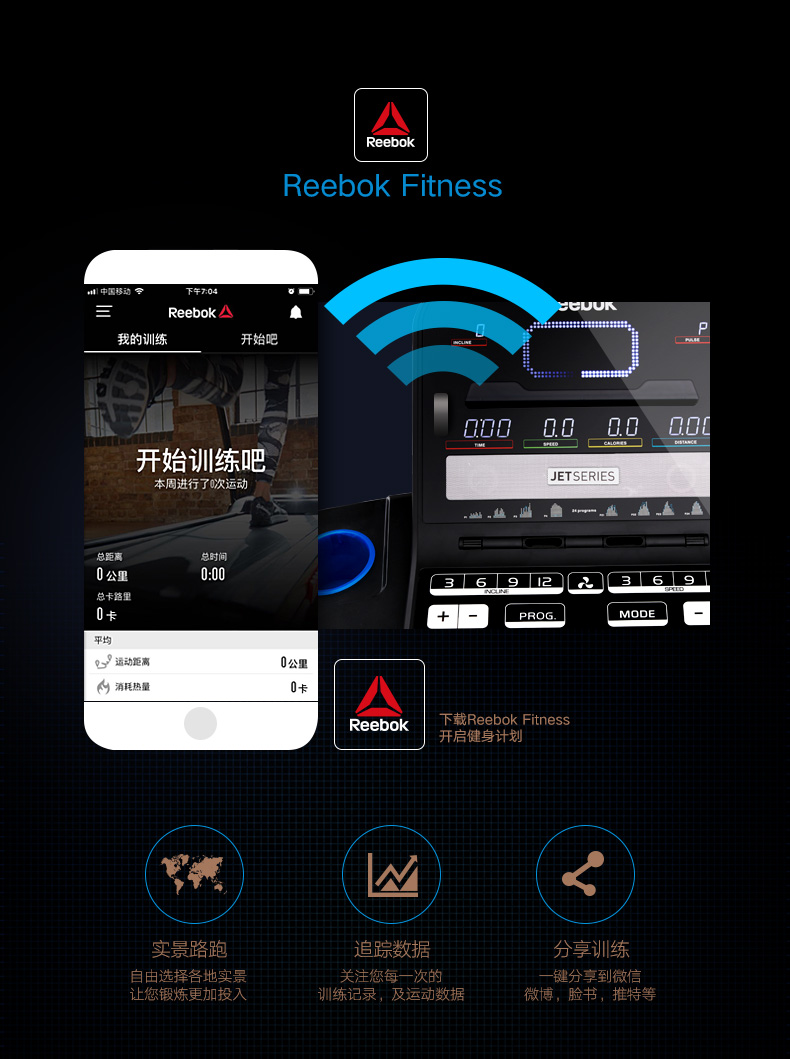 【英国】Reebok-锐步JET300 跑步机家用款智能超静音电动折叠(图7)