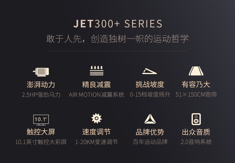 Reebok-锐步 JET300+跑步机家用款智能静音折叠健身房健身器材(图4)