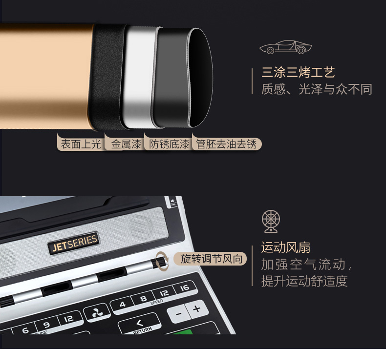 Reebok-锐步 JET300+跑步机家用款智能静音折叠健身房健身器材(图20)