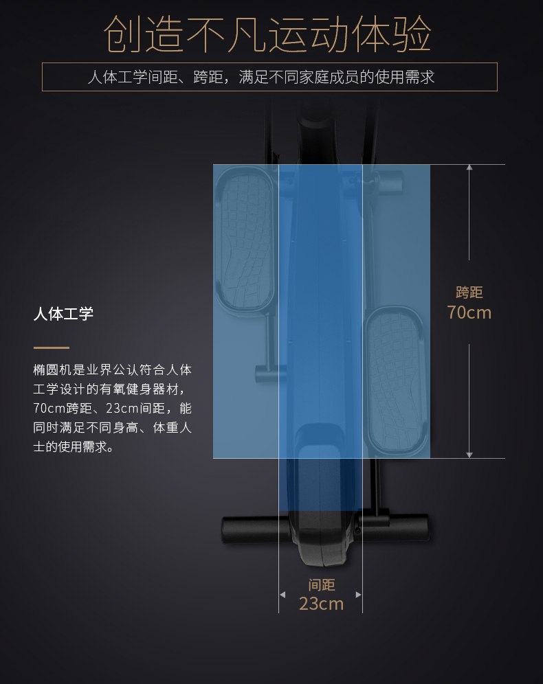 Reebok-锐步 ZJET460椭圆机家用健身器材静音室内小型太空漫步机(图5)