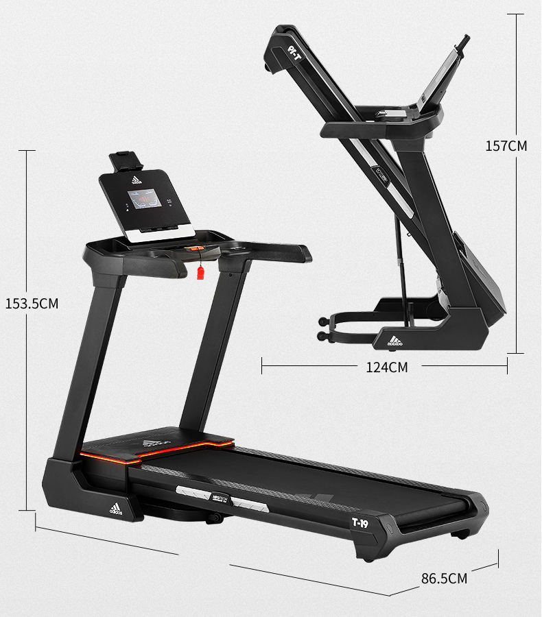 adidas阿迪达斯轻爵轻商用跑步机家用多功能静音减震可折叠运动健身器材2019(图9)