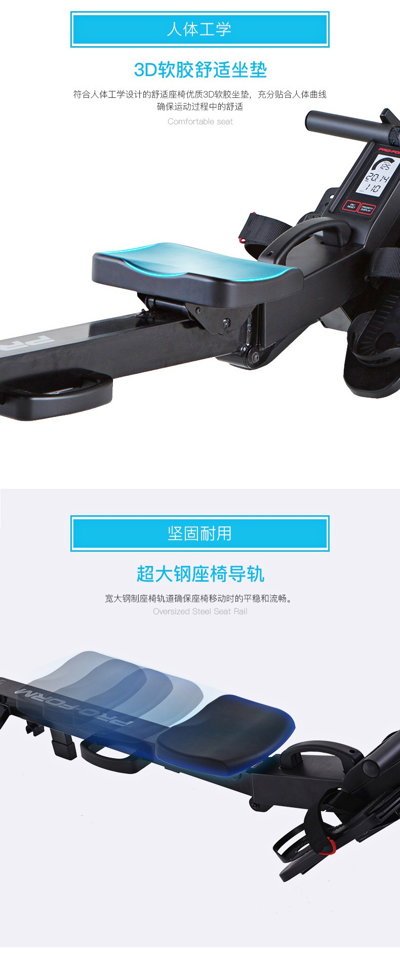 美国爱康icon家用风阻划船机健身房专用折叠阻力调节运动器械R600(图7)