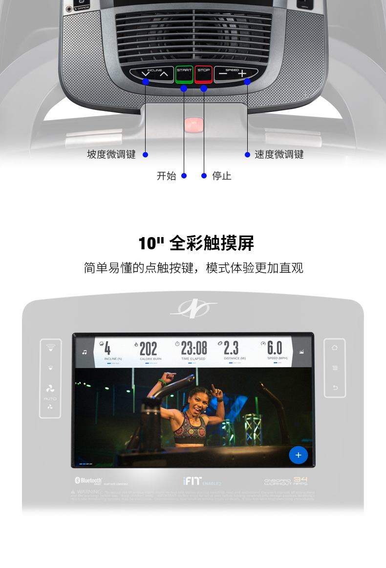 美国icon爱康家用彩屏智能跑步机静音可折叠室内健身房专用C1650(图12)