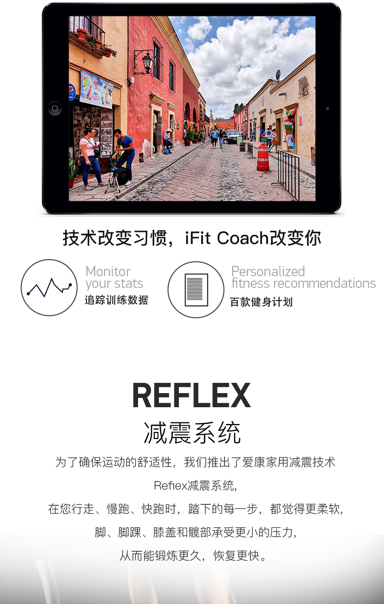 美国icon爱康家用智能实景跑步机室内可折叠商用运动健身器材545i(图10)