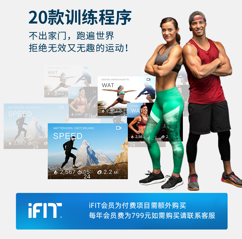 美国icon爱康家用健身静音椭圆机磁控可调坡度轻商用椭圆仪520E(图12)