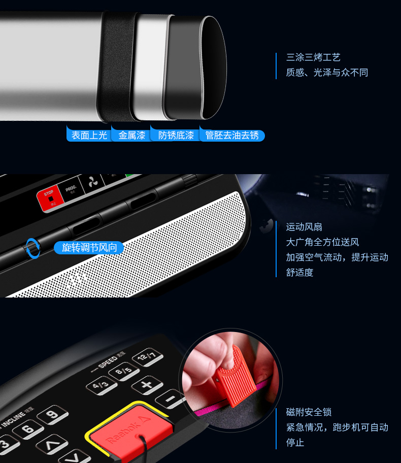 Reebok-锐步SL8.0跑步机家用款豪华智能静音轻商用健身房健身器材(图20)