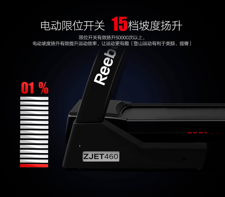 Reebok-锐步ZJET460跑步机家用款超静音折叠健身房器材(图17)