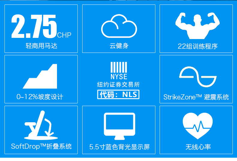 Nautilus诺德士跑步机家用折叠静音高端电动跑步机健身房专用器材(图4)