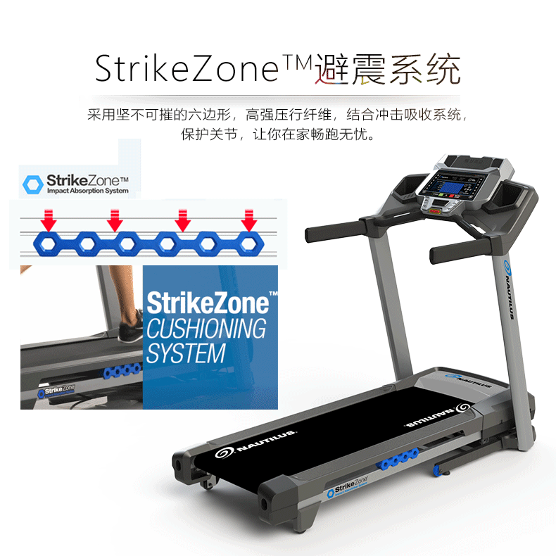 Nautilus诺德士跑步机家用折叠静音高端电动跑步机健身房专用器材(图8)
