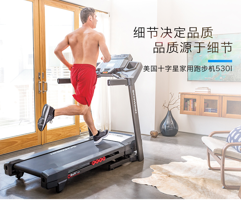 Schwinn十字星跑步机家用小型超静音可折叠款室内健身房运动器材(图13)