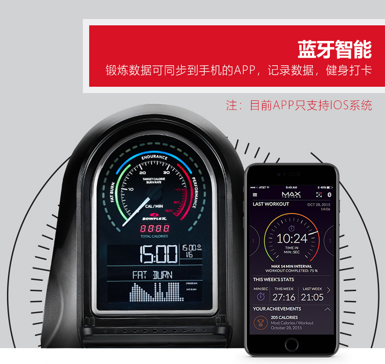Bowflex搏飞Max Trainer迈迅M5家用健身器材椭圆机登山机漫步机(图10)