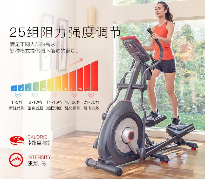 Schwinn十字星椭圆机家用电磁控静音太空漫步机健身房器材椭圆仪(图11)
