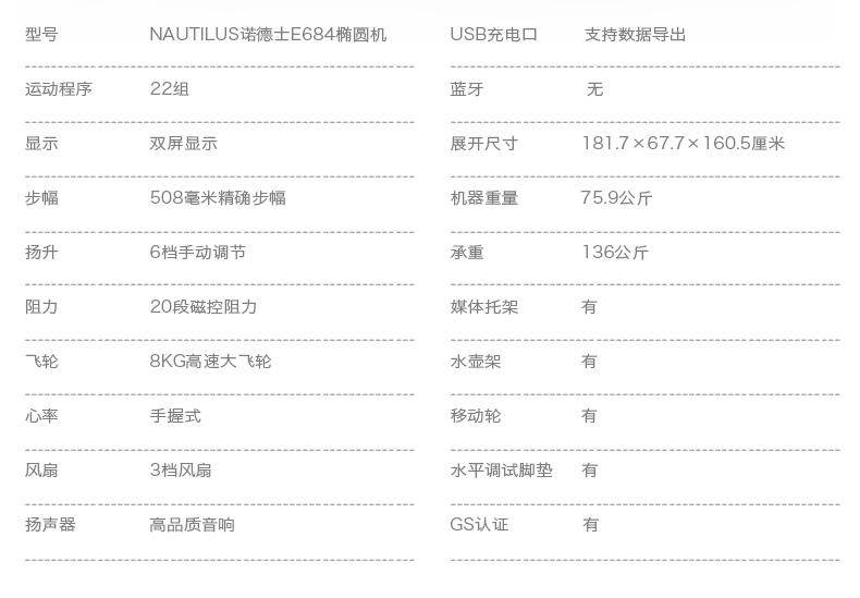 美国Nautilus诺德士椭圆机家用健身器材太空漫步机静音室内椭圆仪(图19)