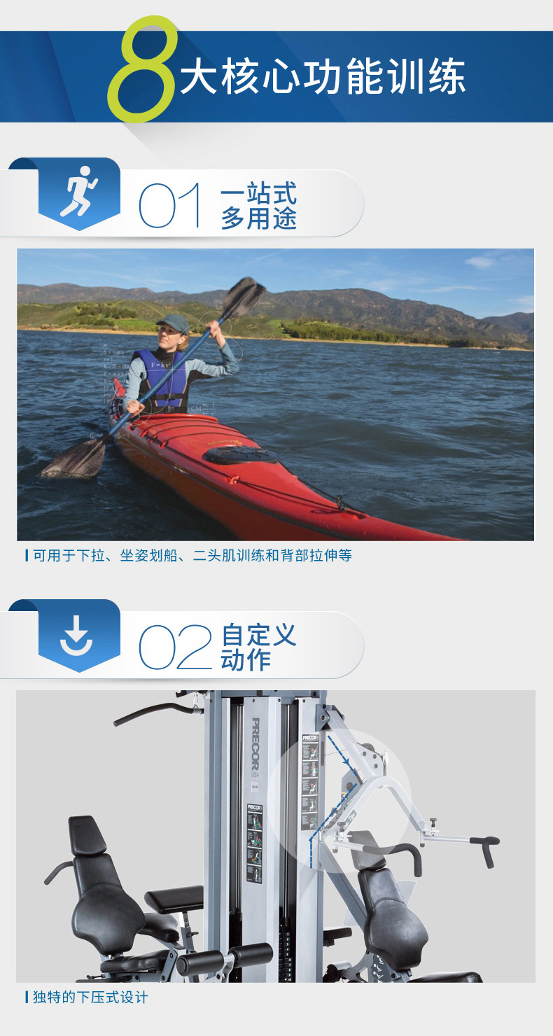 必确多功能综合力量训练器 健身房大型健身器材组合力量训练器械 S3.45(图7)