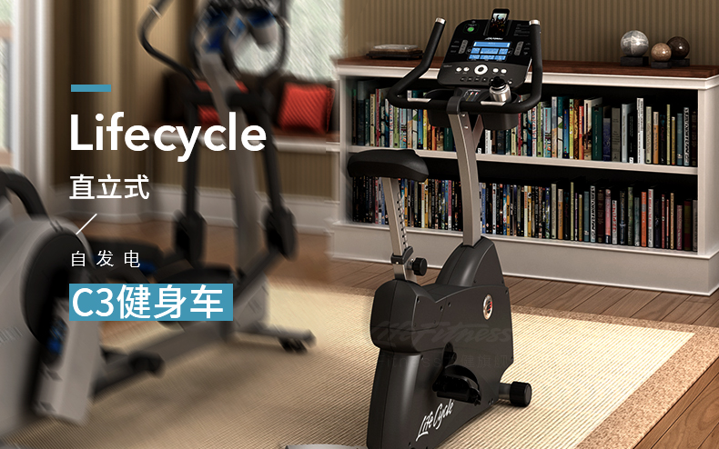 LifeFitness-力健进口直立式健身车家用磁控室内自行车脚踏车健身器材 C3(图1)