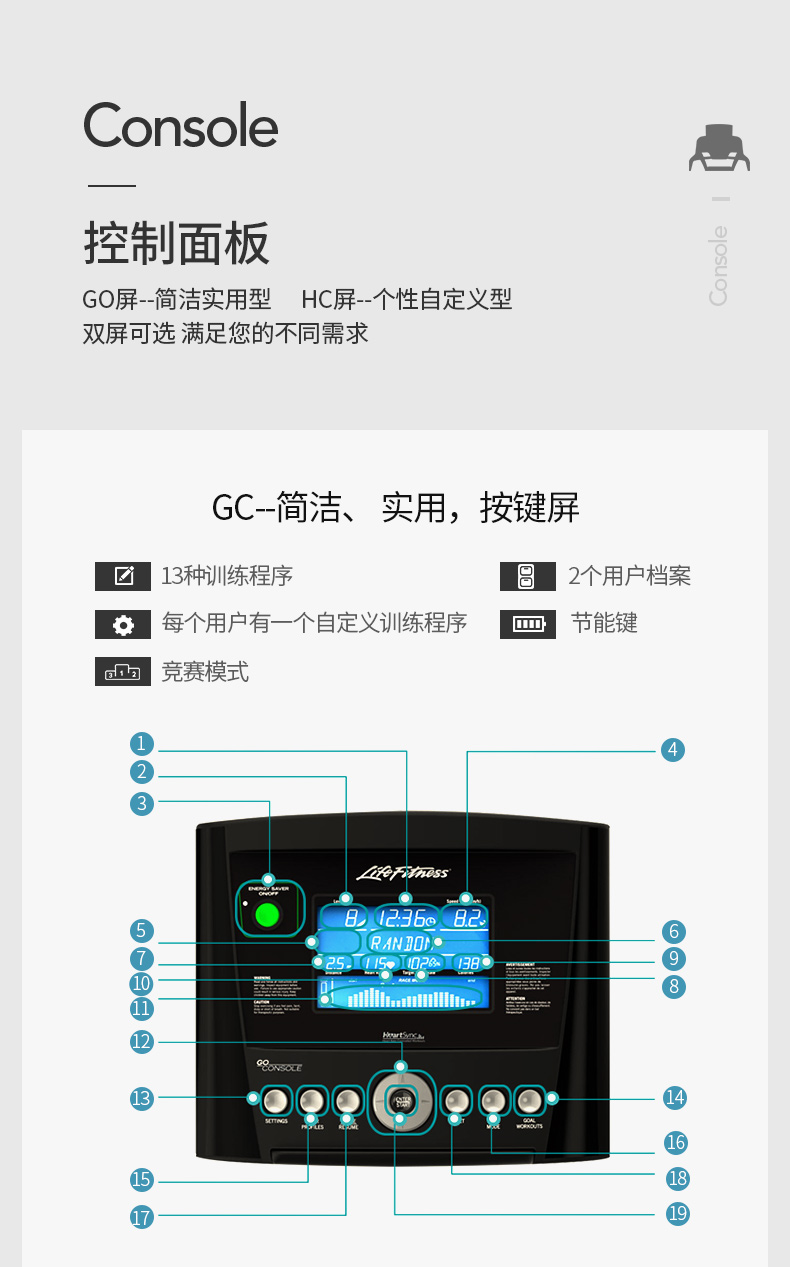 LifeFitness-力健进口跑步机健身器材家用多功能减震 T3-GC(图11)