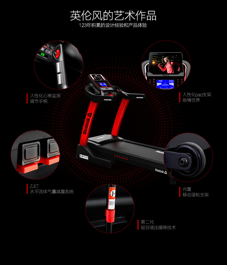 2-191216160T94S.jpg Reebok/锐步ZJET430跑步机超静音可折叠减震电动健身器材(图18)