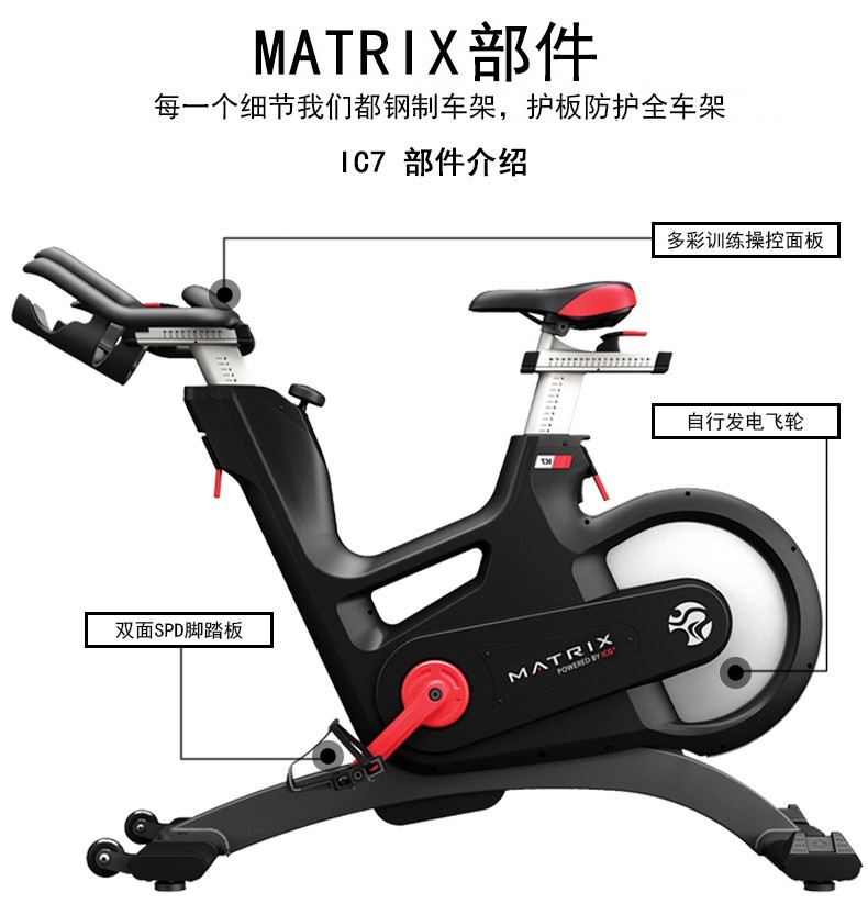 乔山动感单车 家用健身车 高端室内运动健身器材 商用健身房IC7 送货上楼包(图4)